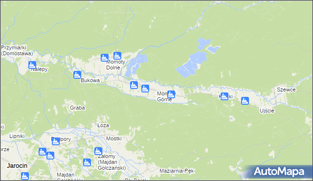 mapa Momoty Górne, Momoty Górne na mapie Targeo
