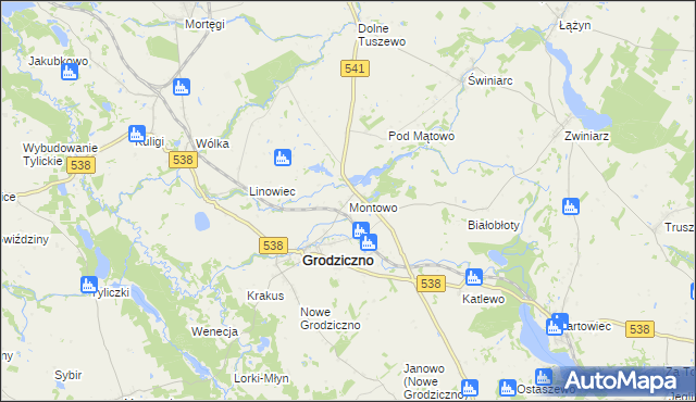 mapa Montowo, Montowo na mapie Targeo