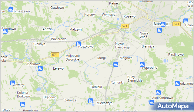 mapa Morgi gmina Nasielsk, Morgi gmina Nasielsk na mapie Targeo