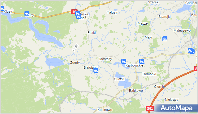 mapa Mostołty, Mostołty na mapie Targeo