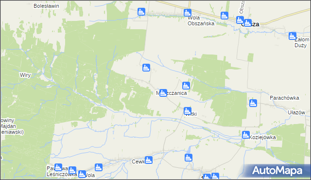 mapa Moszczanica, Moszczanica na mapie Targeo