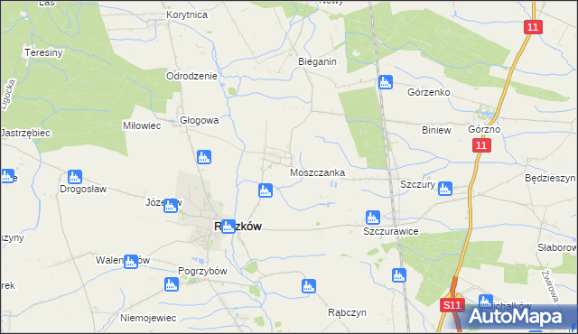 mapa Moszczanka gmina Raszków, Moszczanka gmina Raszków na mapie Targeo