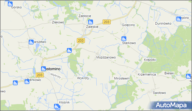mapa Możdżanowo, Możdżanowo na mapie Targeo