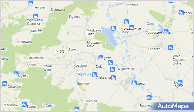 mapa Mozgawa, Mozgawa na mapie Targeo