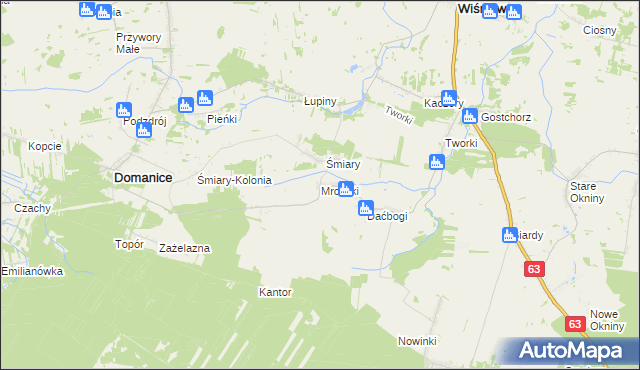 mapa Mroczki gmina Wiśniew, Mroczki gmina Wiśniew na mapie Targeo