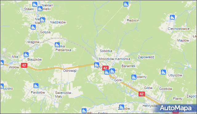 mapa Mroczków-Kamionka, Mroczków-Kamionka na mapie Targeo