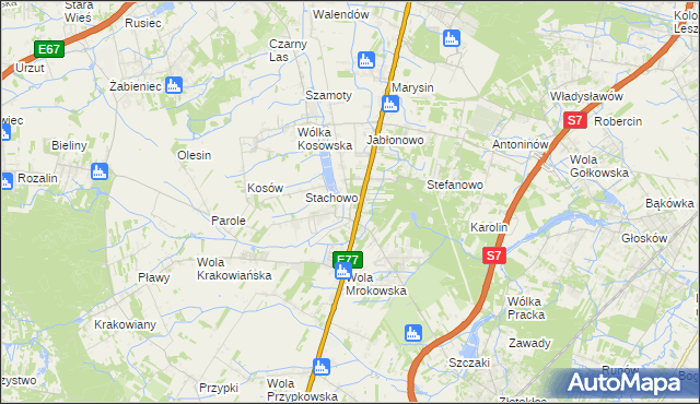 mapa Mroków gmina Lesznowola, Mroków gmina Lesznowola na mapie Targeo