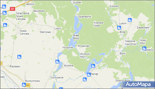 mapa Mrowiniec, Mrowiniec na mapie Targeo