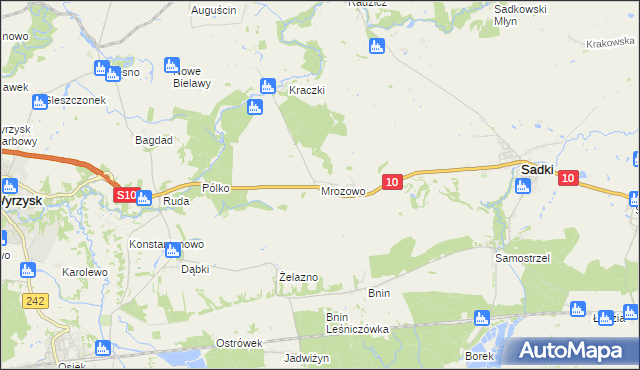 mapa Mrozowo, Mrozowo na mapie Targeo