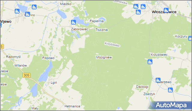 mapa Mścigniew, Mścigniew na mapie Targeo