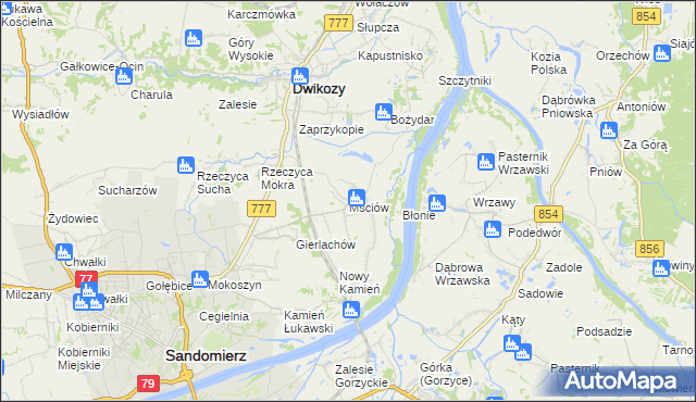 mapa Mściów, Mściów na mapie Targeo