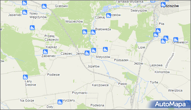 mapa Mstyczów, Mstyczów na mapie Targeo