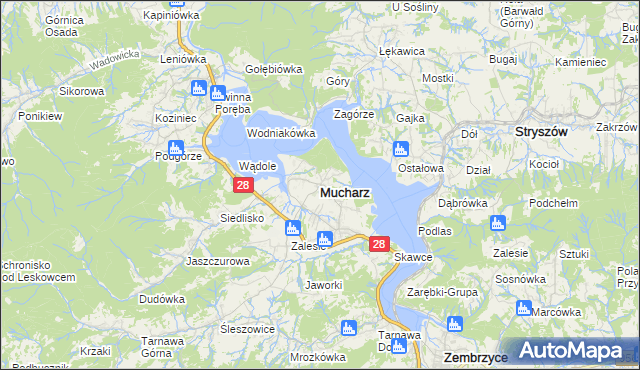 mapa Mucharz, Mucharz na mapie Targeo