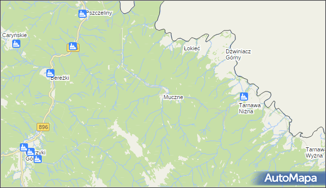 mapa Muczne, Muczne na mapie Targeo