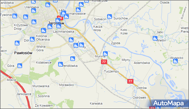 mapa Munina, Munina na mapie Targeo