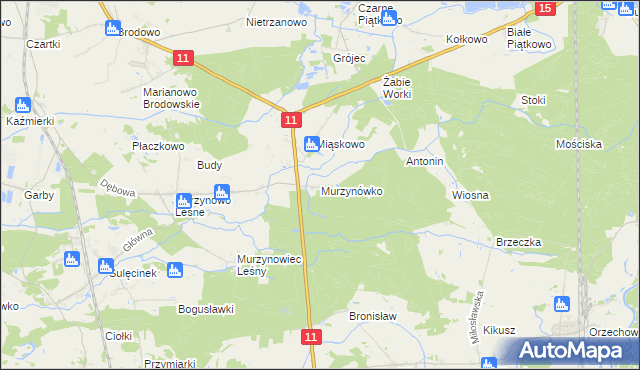 mapa Murzynówko, Murzynówko na mapie Targeo