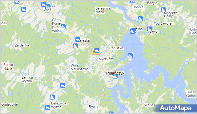 mapa Myczków, Myczków na mapie Targeo