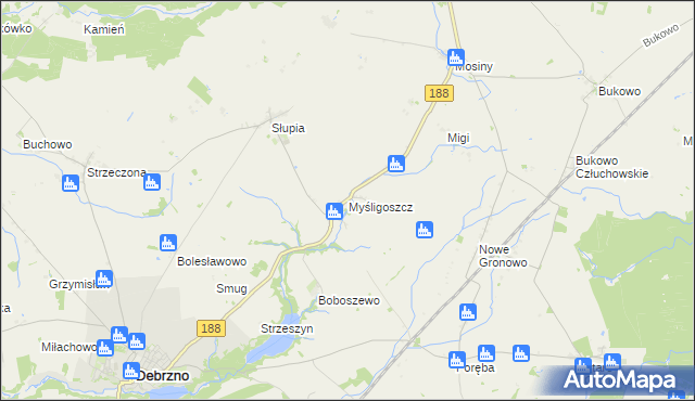 mapa Myśligoszcz, Myśligoszcz na mapie Targeo