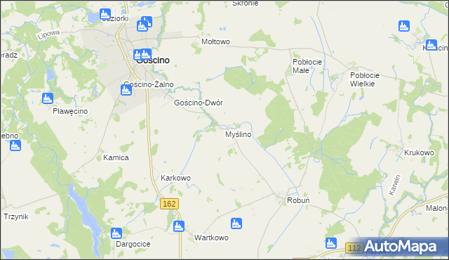 mapa Myślino, Myślino na mapie Targeo