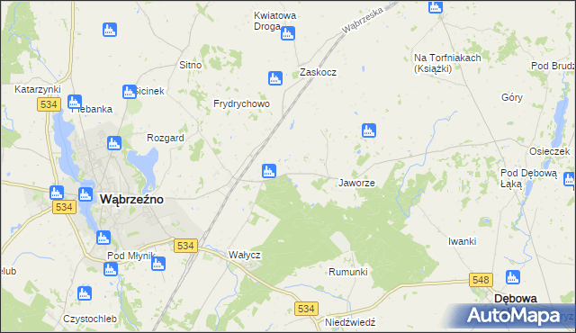 mapa Myśliwiec, Myśliwiec na mapie Targeo