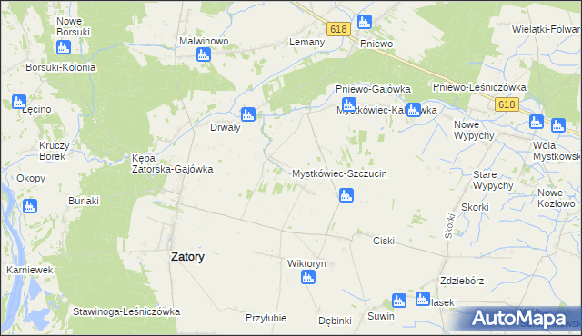 mapa Mystkówiec-Szczucin, Mystkówiec-Szczucin na mapie Targeo