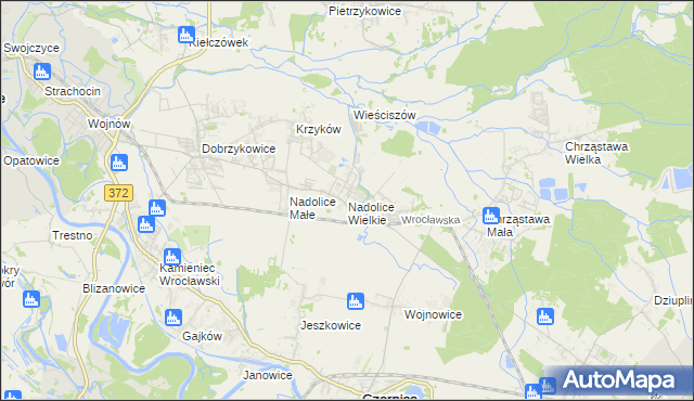 mapa Nadolice Wielkie, Nadolice Wielkie na mapie Targeo