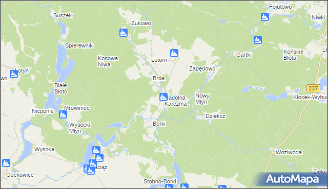 mapa Nadolna Karczma, Nadolna Karczma na mapie Targeo