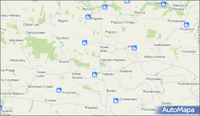 mapa Nadułki-Majdany, Nadułki-Majdany na mapie Targeo