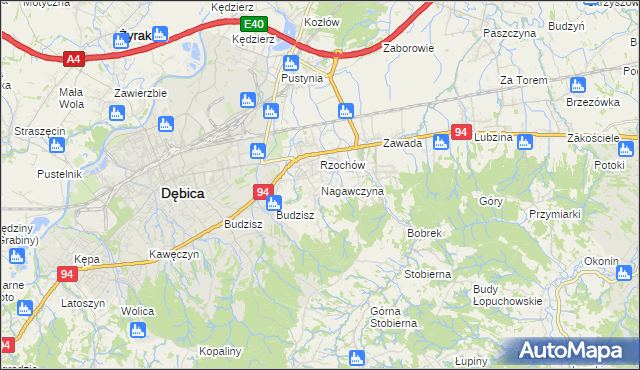 mapa Nagawczyna, Nagawczyna na mapie Targeo