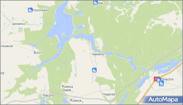 mapa Nakielno, Nakielno na mapie Targeo