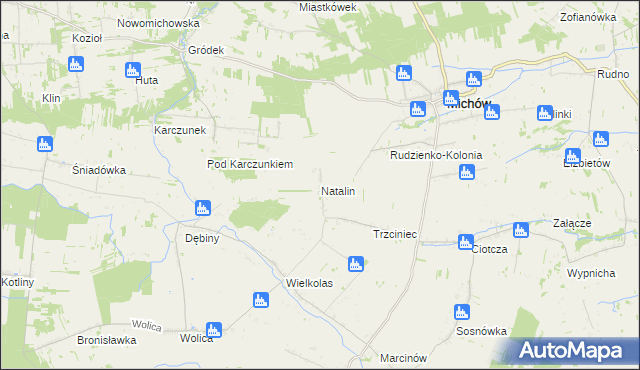 mapa Natalin gmina Michów, Natalin gmina Michów na mapie Targeo