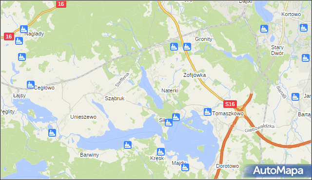 mapa Naterki, Naterki na mapie Targeo