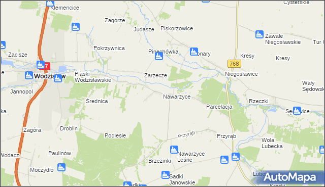 mapa Nawarzyce, Nawarzyce na mapie Targeo