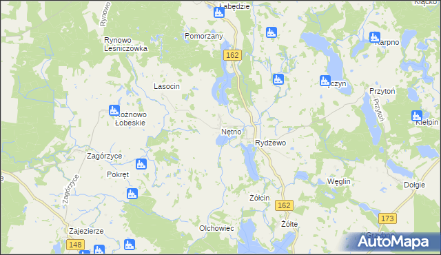 mapa Nętno, Nętno na mapie Targeo