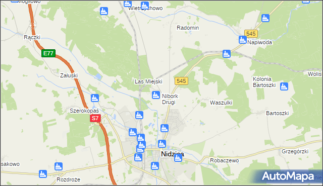 mapa Nibork Drugi, Nibork Drugi na mapie Targeo