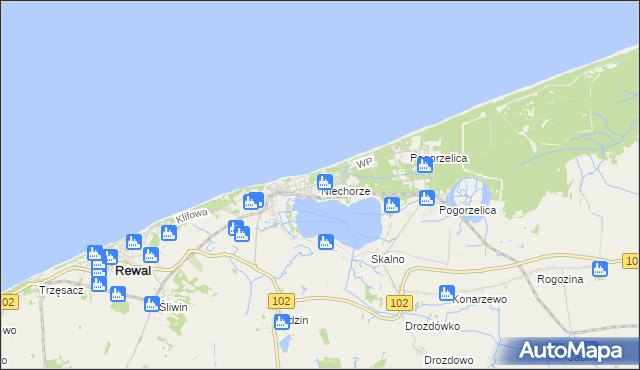 mapa Niechorze, Niechorze na mapie Targeo