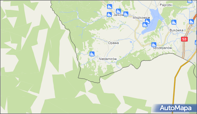 mapa Niedamirów, Niedamirów na mapie Targeo