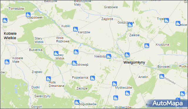 mapa Niedośpielin, Niedośpielin na mapie Targeo