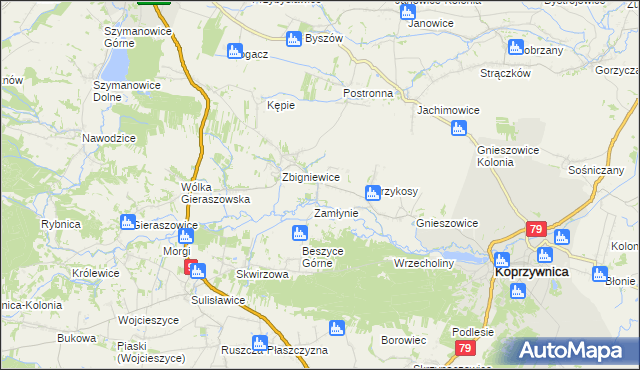 mapa Niedźwice, Niedźwice na mapie Targeo