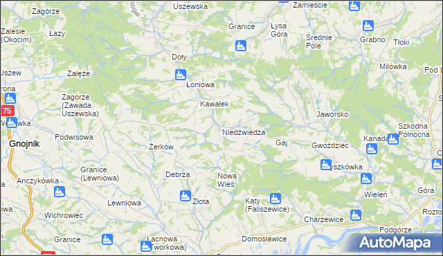 mapa Niedźwiedza, Niedźwiedza na mapie Targeo