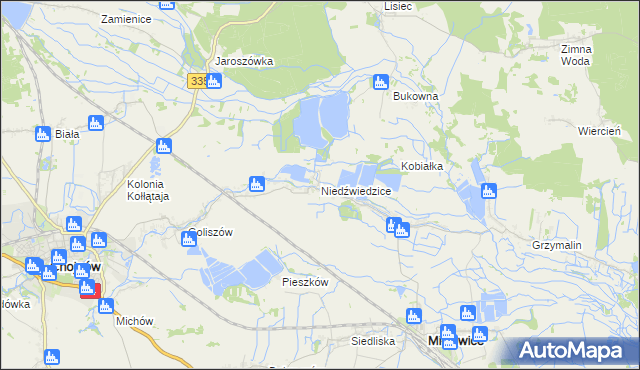 mapa Niedźwiedzice, Niedźwiedzice na mapie Targeo