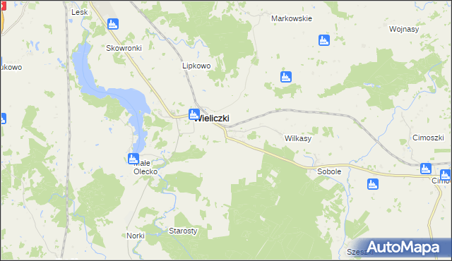 mapa Niedźwiedzkie gmina Wieliczki, Niedźwiedzkie gmina Wieliczki na mapie Targeo