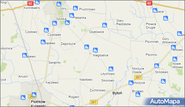 mapa Niegibalice, Niegibalice na mapie Targeo