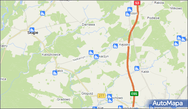 mapa Niekarzyn, Niekarzyn na mapie Targeo