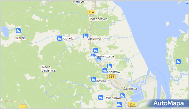 mapa Niekłończyca, Niekłończyca na mapie Targeo