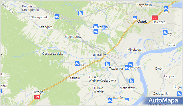 mapa Niekrasów, Niekrasów na mapie Targeo