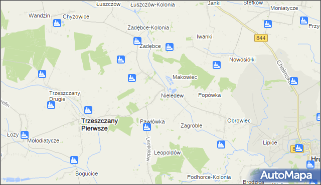 mapa Nieledew, Nieledew na mapie Targeo