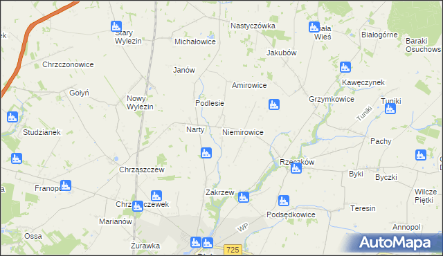 mapa Niemirowice, Niemirowice na mapie Targeo