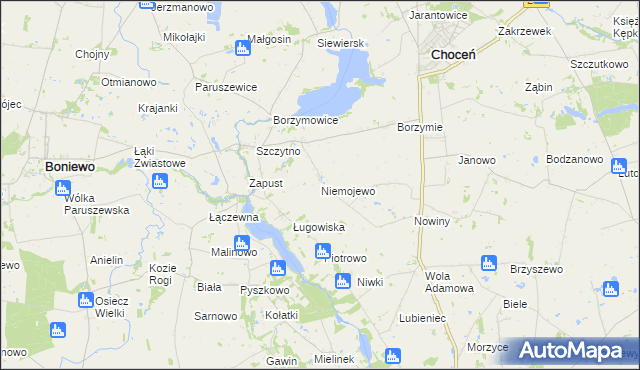 mapa Niemojewo gmina Choceń, Niemojewo gmina Choceń na mapie Targeo