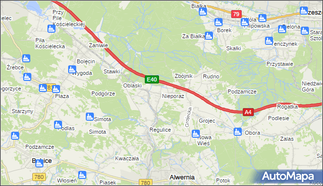 mapa Nieporaz, Nieporaz na mapie Targeo